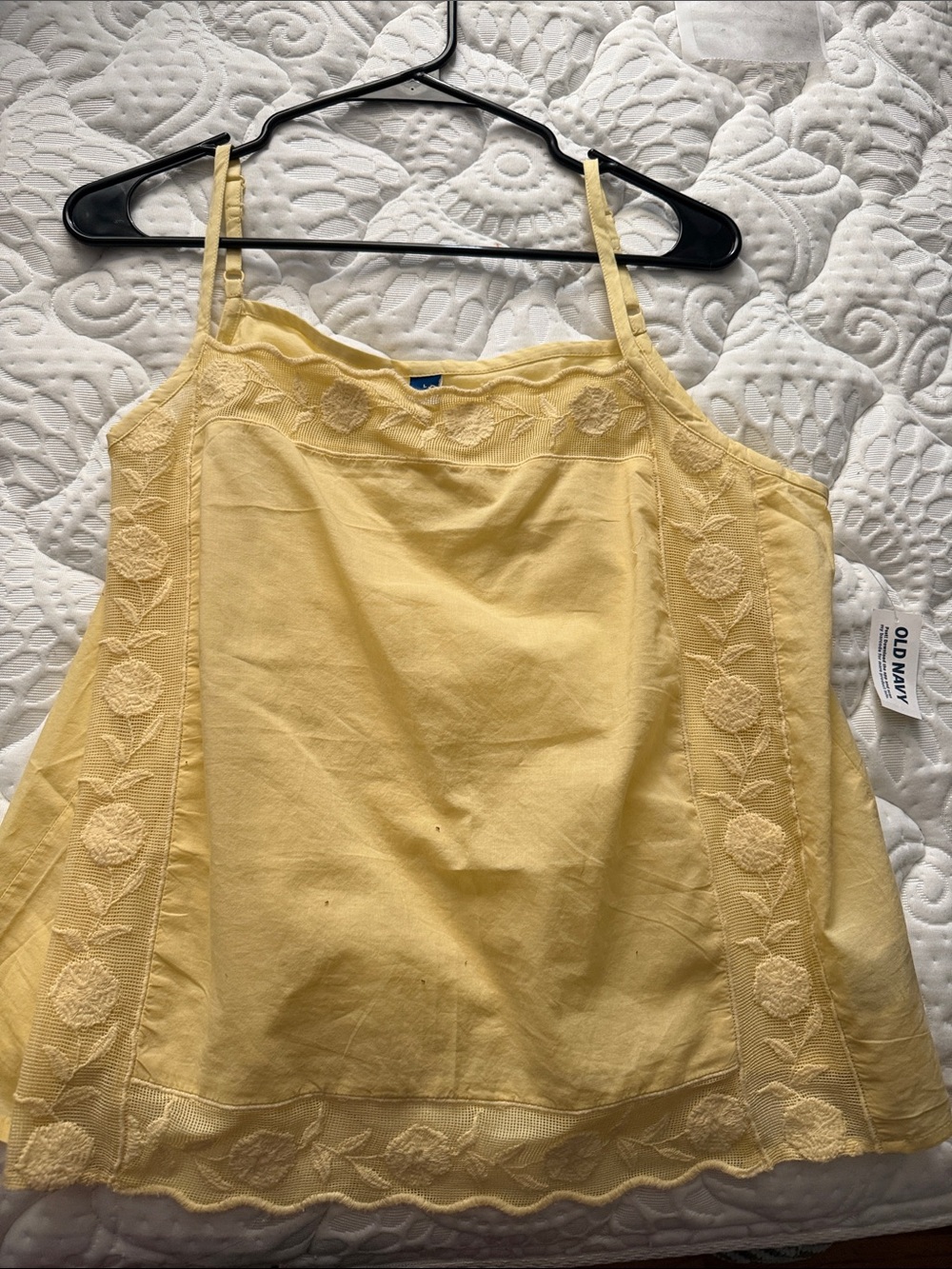 Old Navy Yellow Embroidered Spaghetti-Strap Camisole